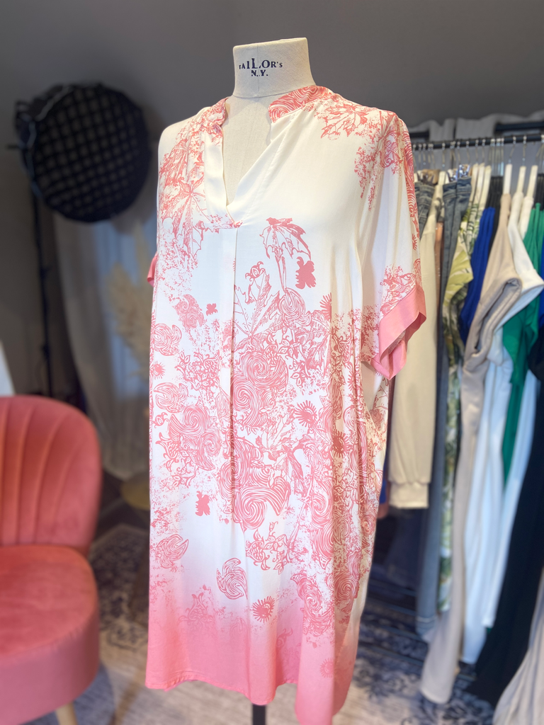 Roze jurk print