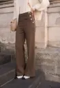 Bruine pantalon met gouden knopen