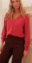 Roze blouse met kant
