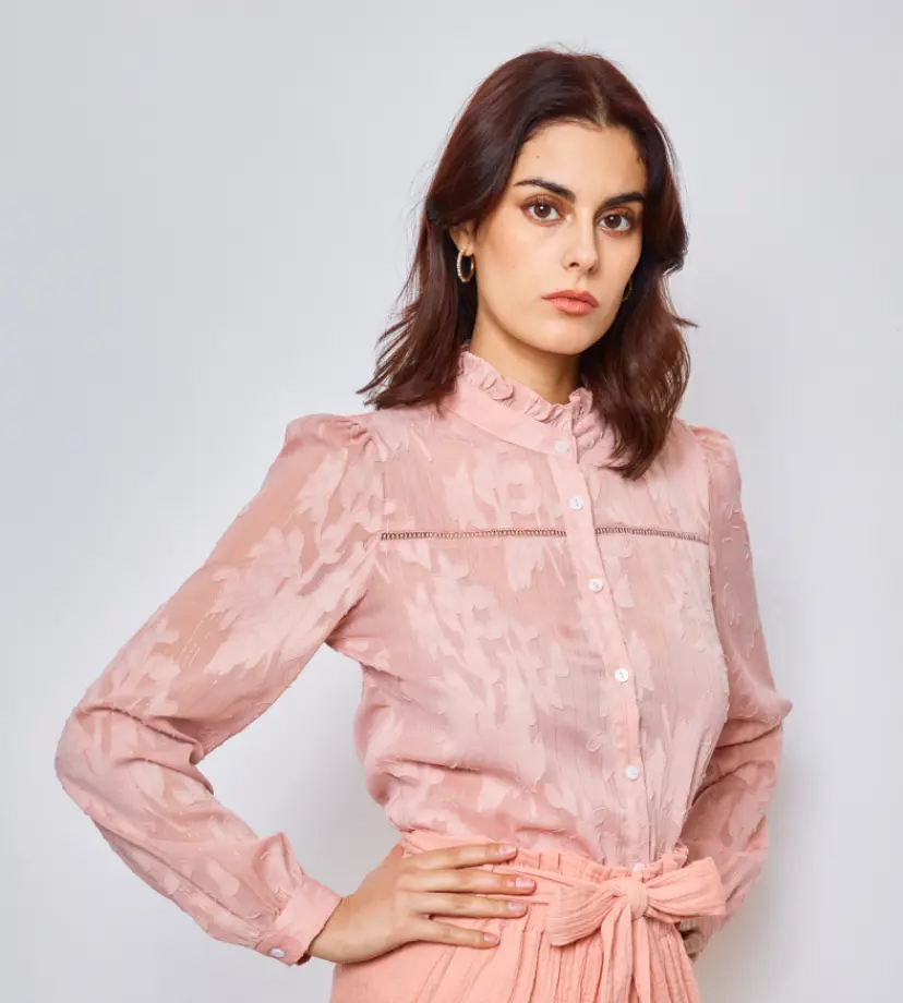 Roze kanten blouse