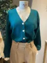 Groene cardigan kant