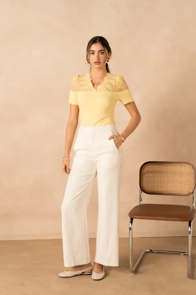 Witte pantalon stretch