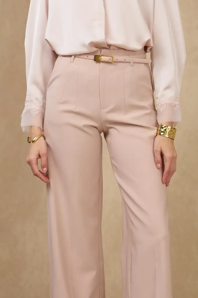 Roze pantalon stretch (S)