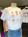 Wit t-shirt parfum roze