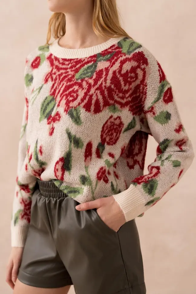 Trui bloemenprint