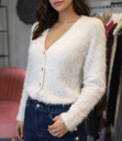 Wit vest glitter en gouden knopen